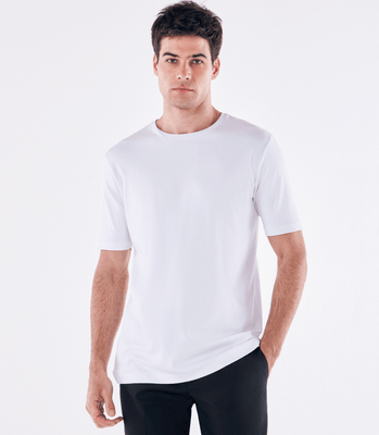 Camiseta Pima Interloque Gola Cruzada Branco thumbnail 1