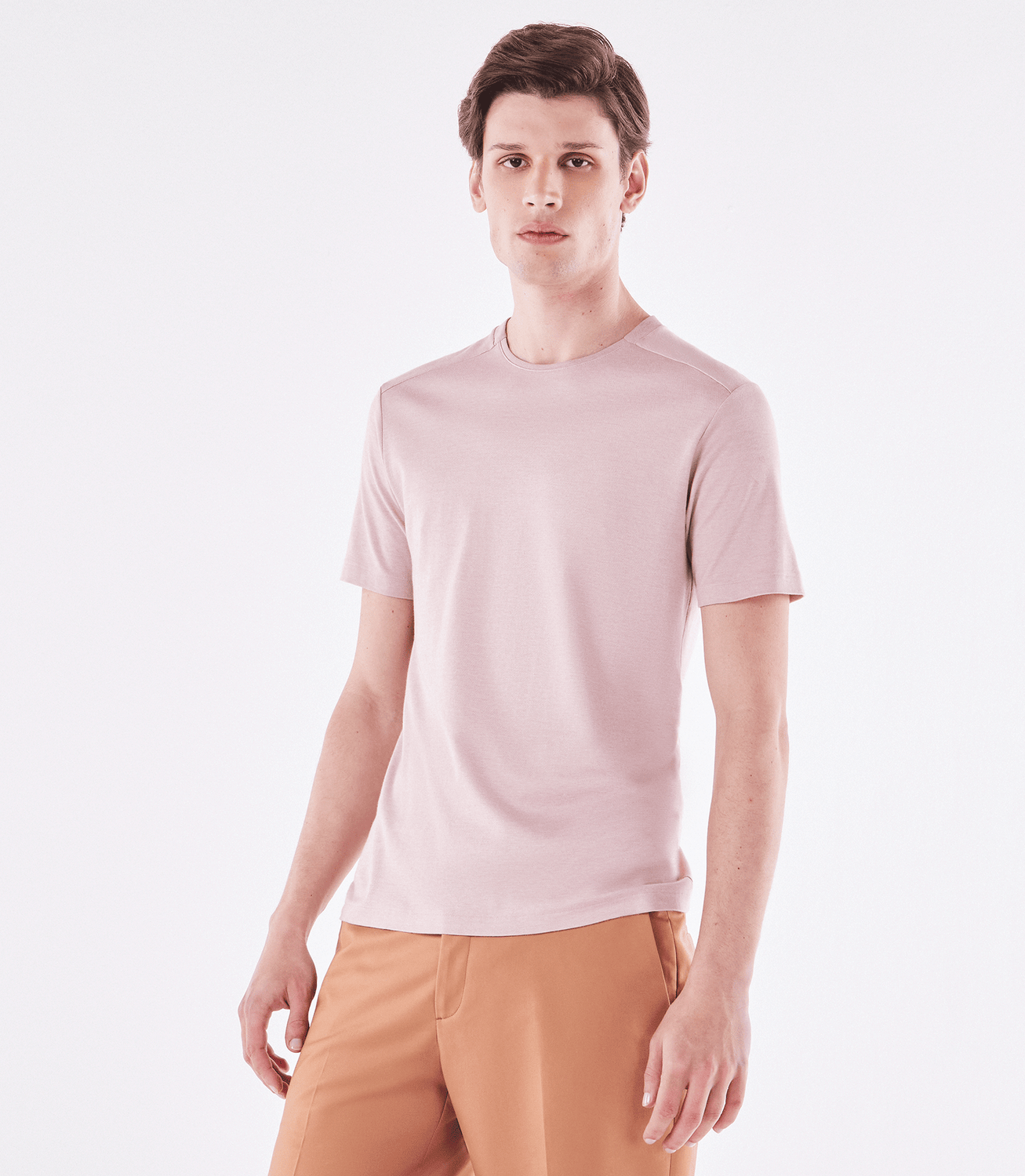 Camiseta Recorte Ombro Oxford Rosa – slide 1