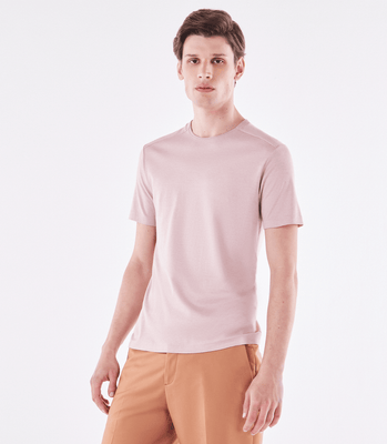Camiseta Recorte Ombro Oxford Rosa thumbnail 1