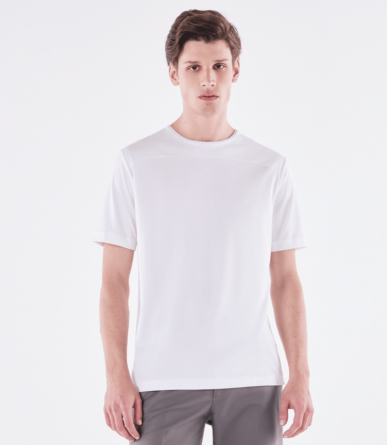 Camiseta Pima Recorte Gola Super Slim Off white – slide 1