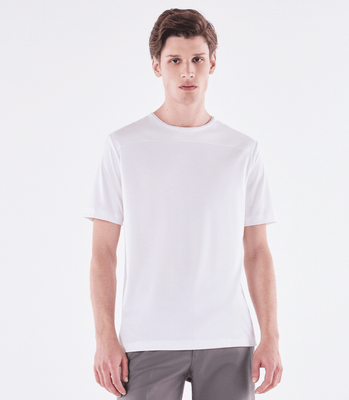 Camiseta Pima Recorte Gola Super Slim Off white thumbnail 1