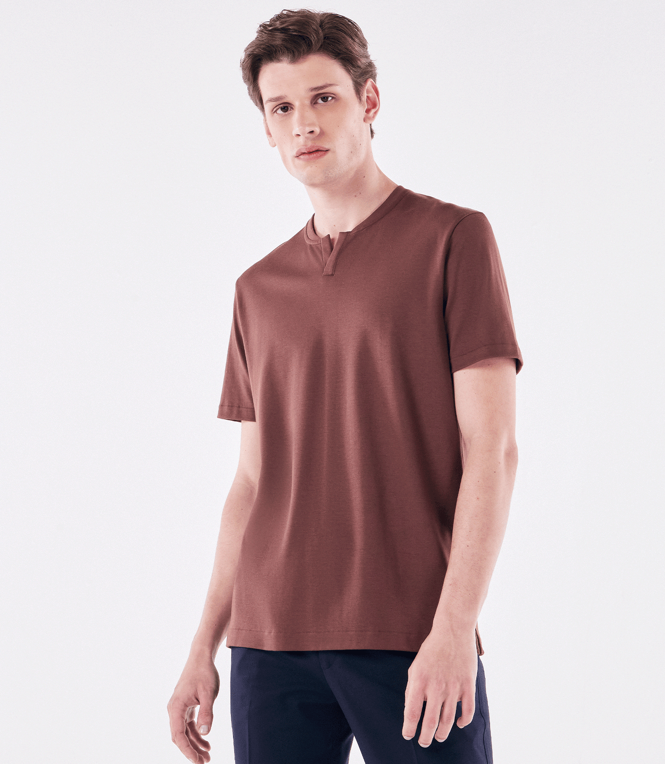 Camiseta Pima Interloque Bomber Marrom – slide 1