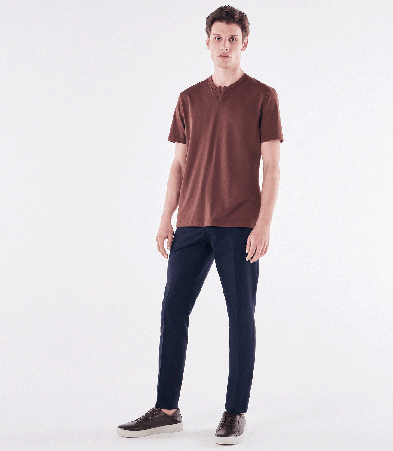 Camiseta Pima Interloque Bomber Marrom – slide 2