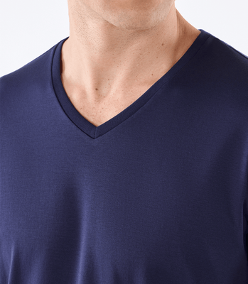 Camiseta Pima Gola V Fio 140 Azul thumbnail 4