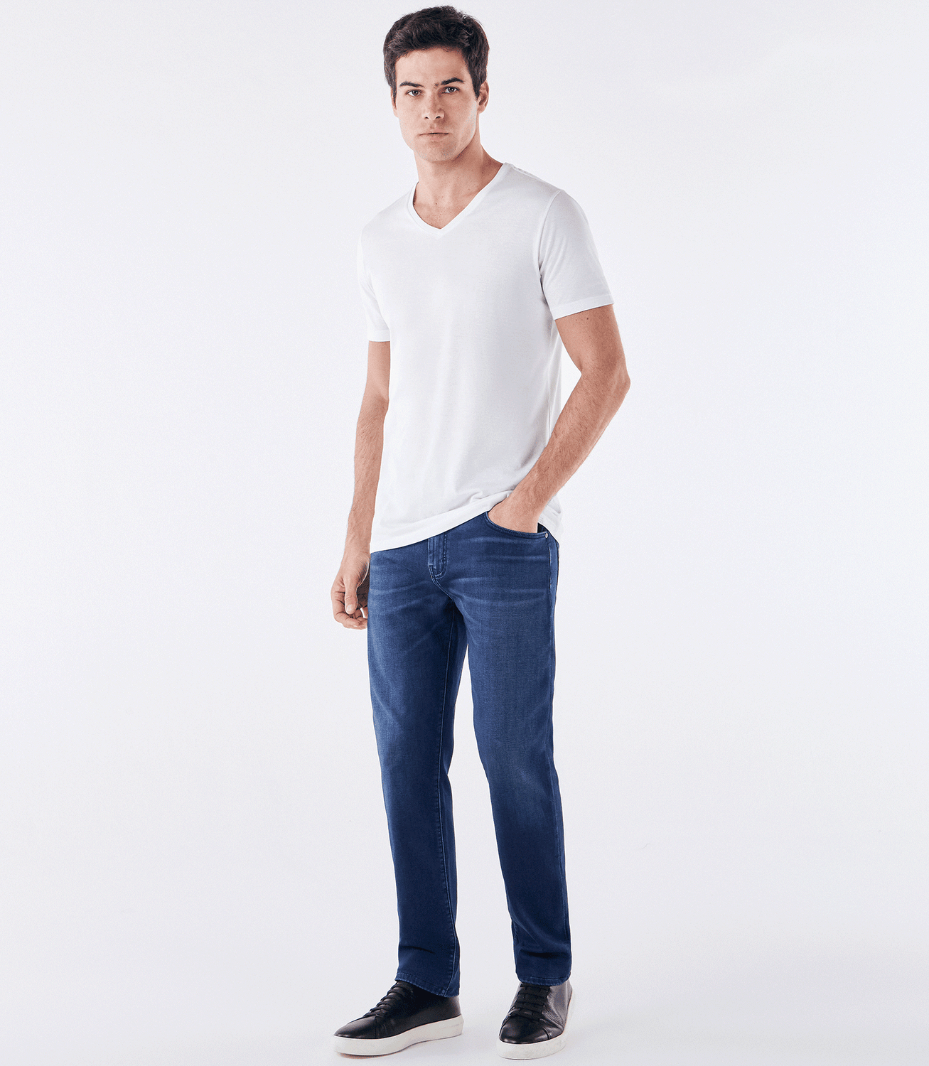 Camiseta Pima Gola V Fio 140 Branco – slide 2
