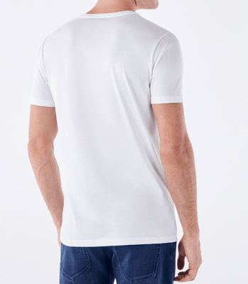 Camiseta Pima Gola V Fio 140 Branco thumbnail 3