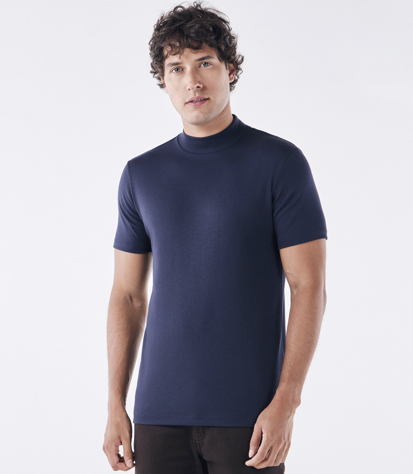 Camiseta Pima Gola Rolê Azul