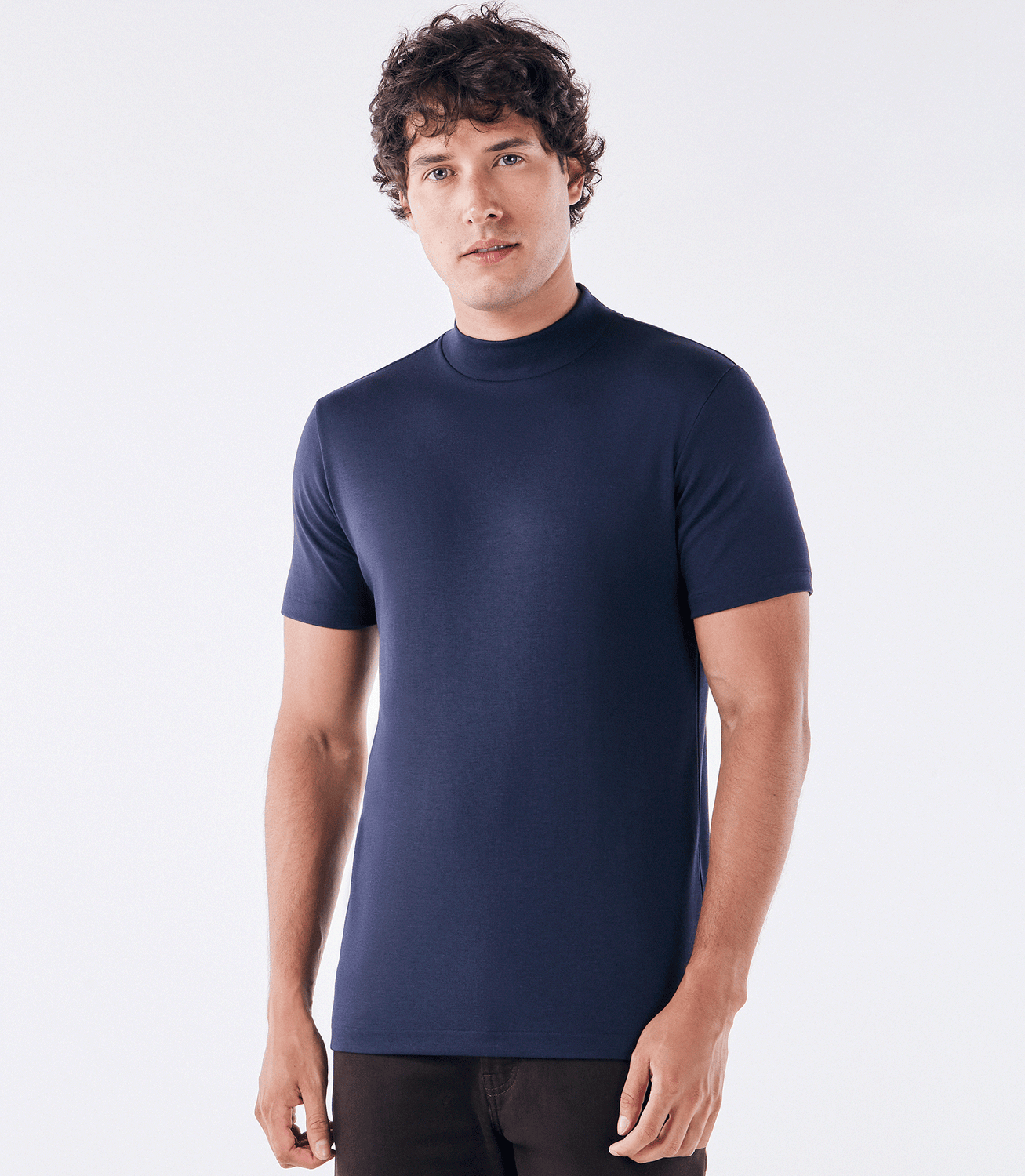 Camiseta Pima Gola Rolê Azul – slide 1