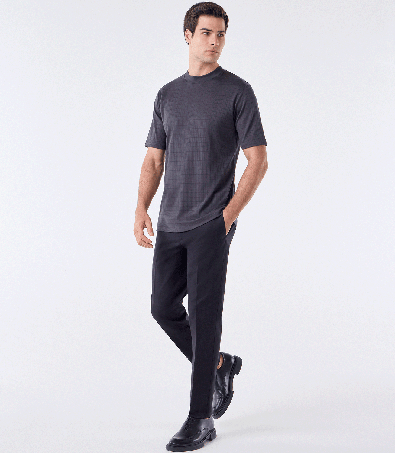 Camiseta Maquineta Gola Média Cinza – slide 2