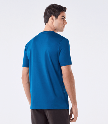 Camiseta Interloque Gola com Recorte Azul thumbnail 3