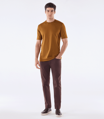 Camiseta Interloque 44/1 Sobreposição De Golas Marrom thumbnail 2