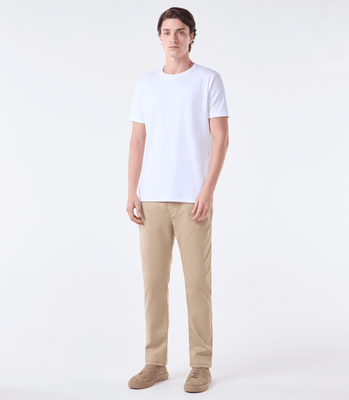 Camiseta Interloque com Gola Trabalhada Branco thumbnail 2