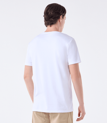 Camiseta Interloque com Gola Trabalhada Branco thumbnail 3