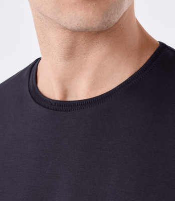 Camiseta Interloque com Gola Trabalhada Preto thumbnail 4