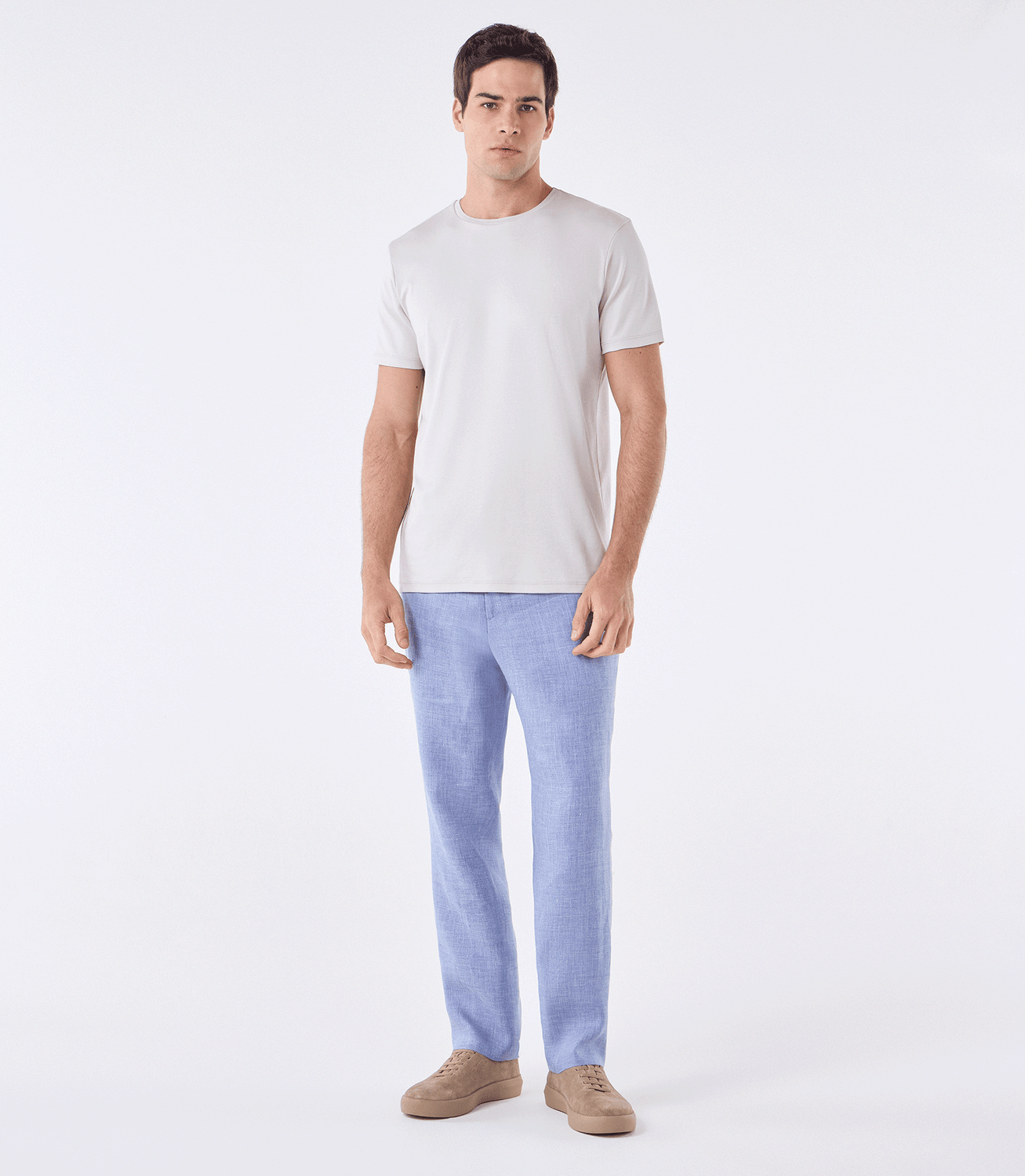 Camiseta Interloque com Gola Trabalhada Cinza – slide 2