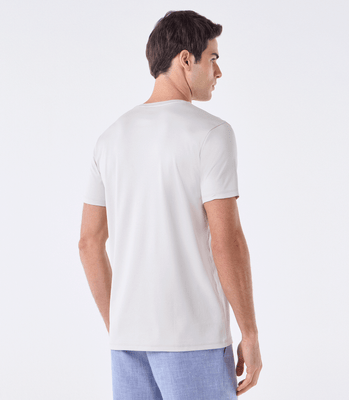 Camiseta Interloque com Gola Trabalhada Cinza thumbnail 3