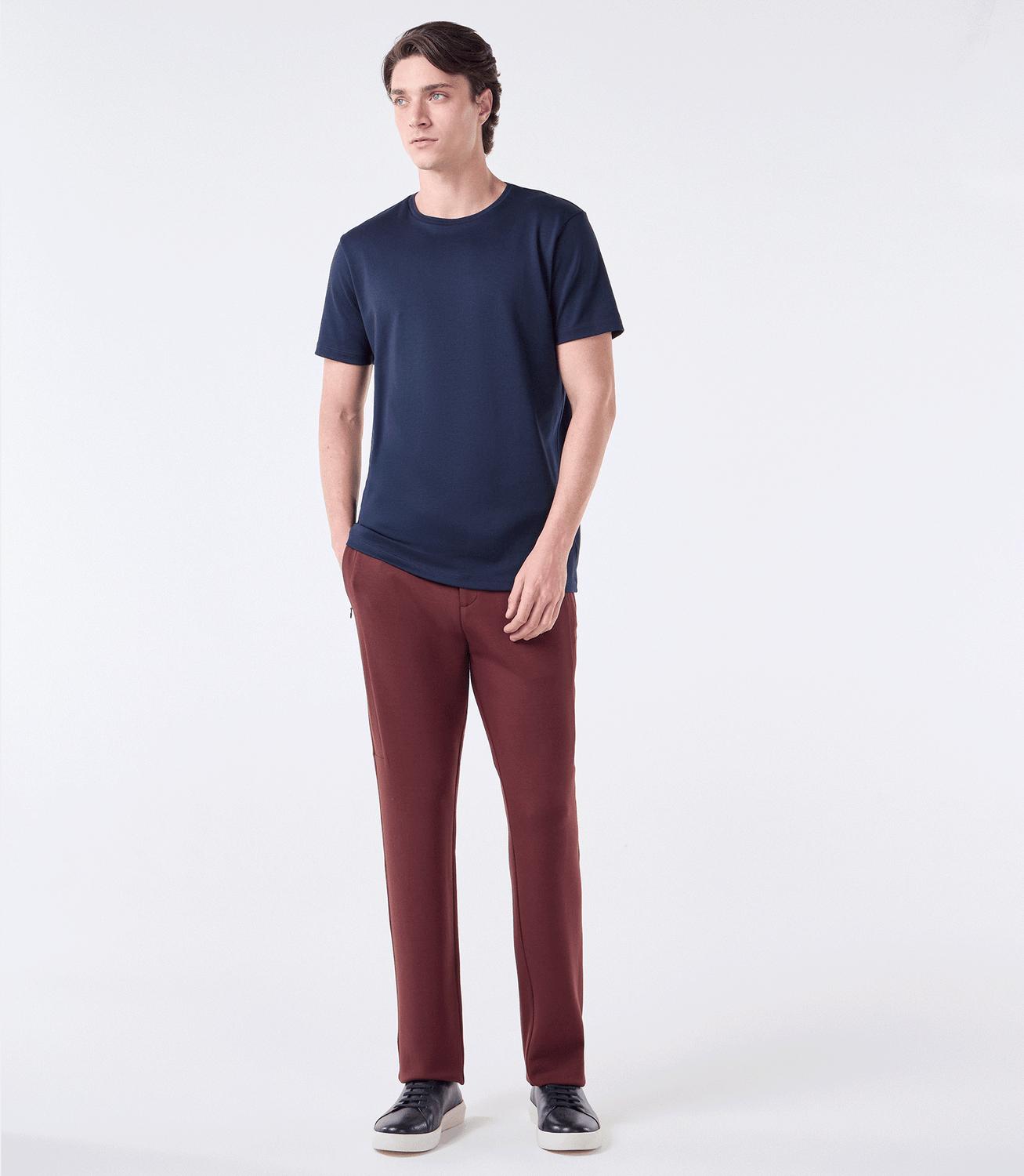 Camiseta Interloque com Gola Trabalhada Azul – slide 2