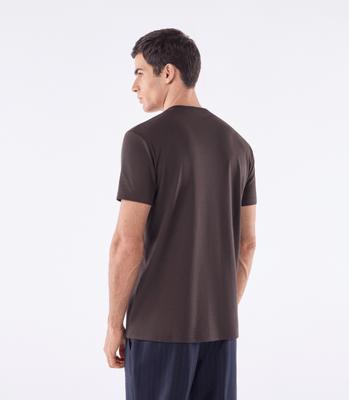 Camiseta Interloque com Gola Trabalhada Marrom thumbnail 3