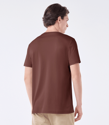 Camiseta Interloque Gola Mao Marrom thumbnail 3