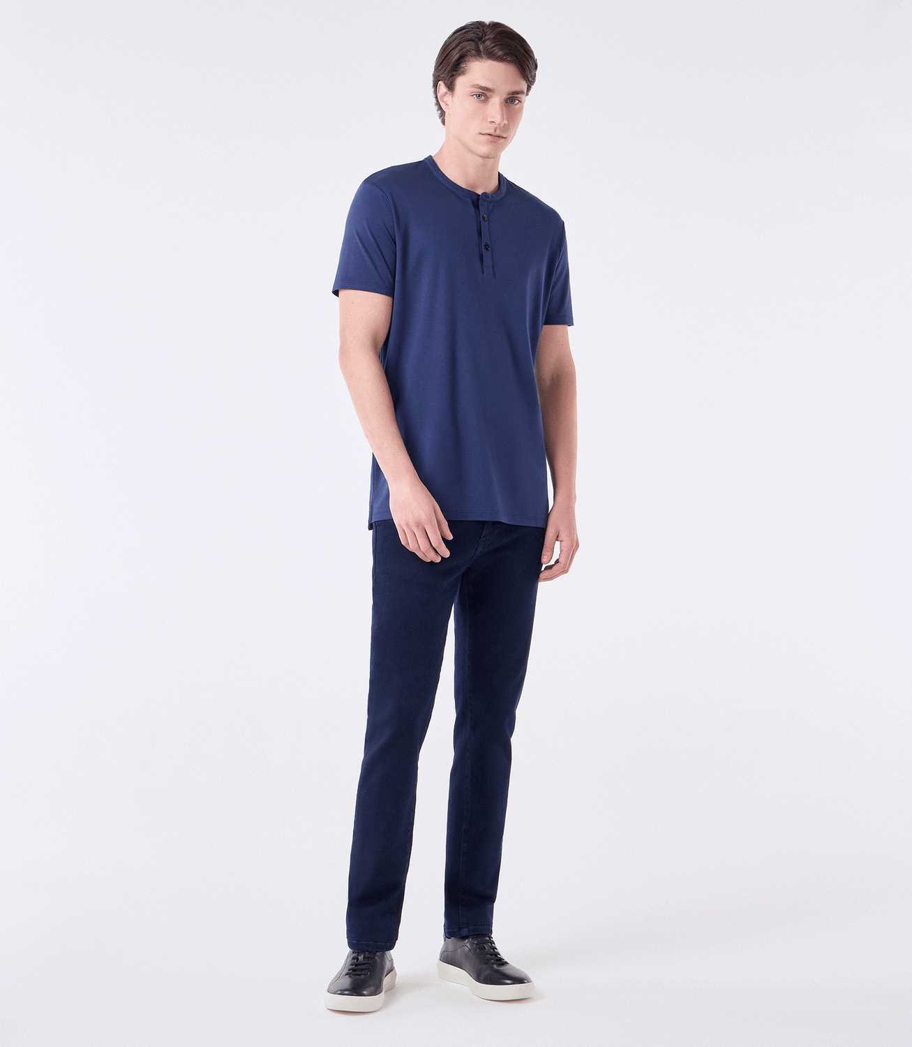 Camiseta Interloque Gola Mao Azul – slide 2