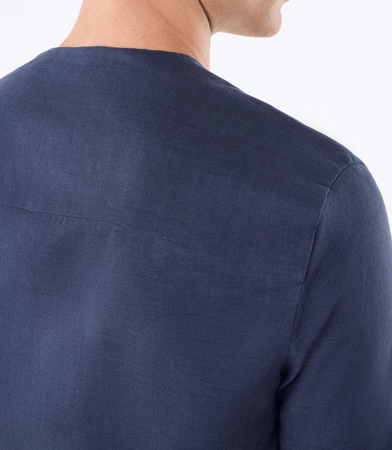 Camiseta Zíper Linho Azul – slide 5