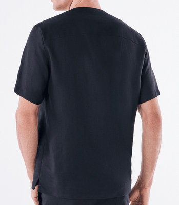 Camiseta Zíper Linho Preto thumbnail 3