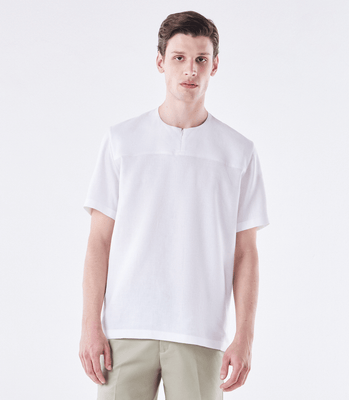 Camiseta Zíper Linho Branco thumbnail 1