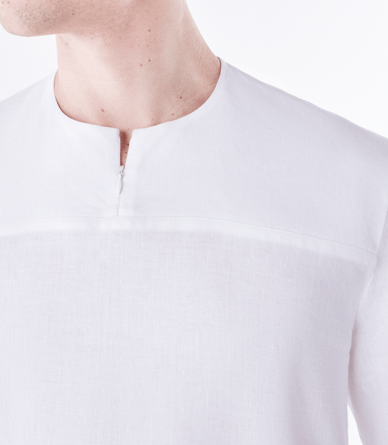 Camiseta Zíper Linho Branco – slide 4