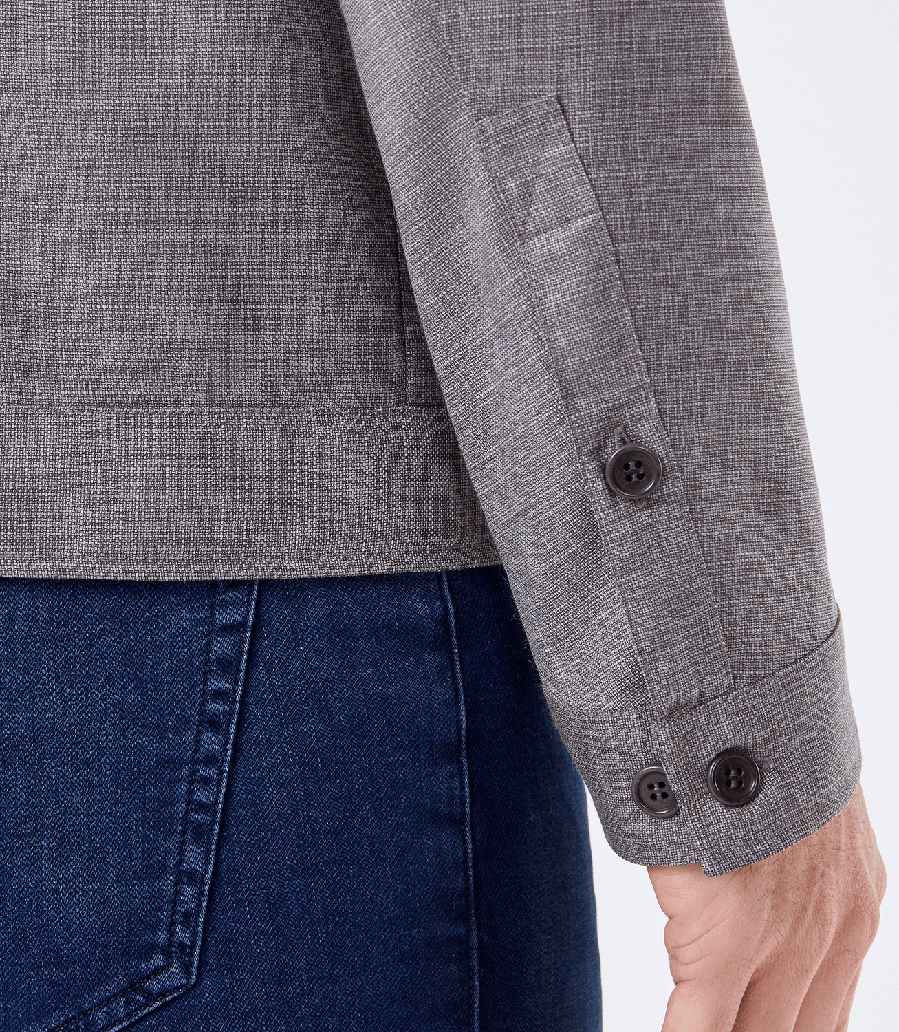 Jaqueta Social Portinhola Sem Forro Bege – slide 4