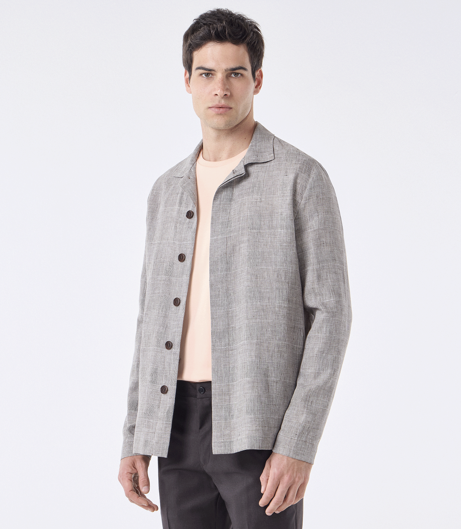 Caban Linho Bolso Bege