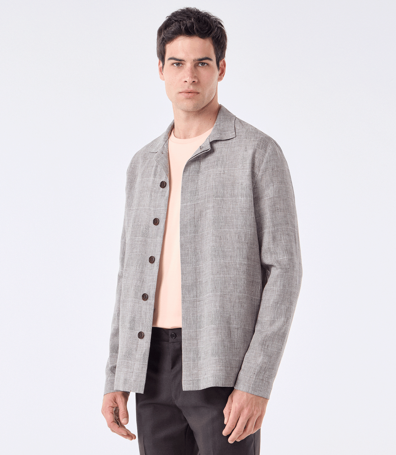 Caban Linho Bolso Bege – slide 1