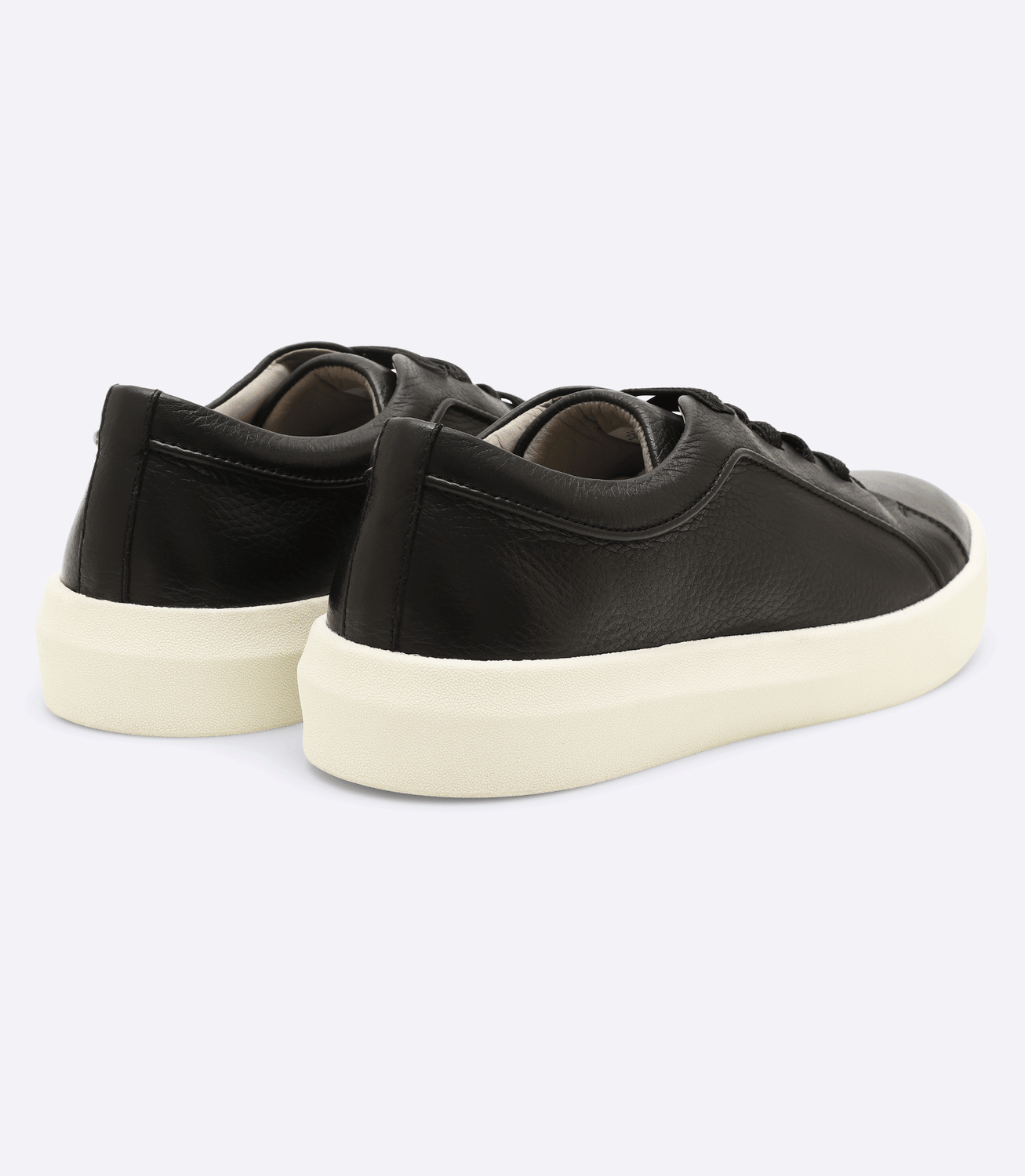 Tênis Flat Cadarço Elástico Couro Floater Preto – slide 5