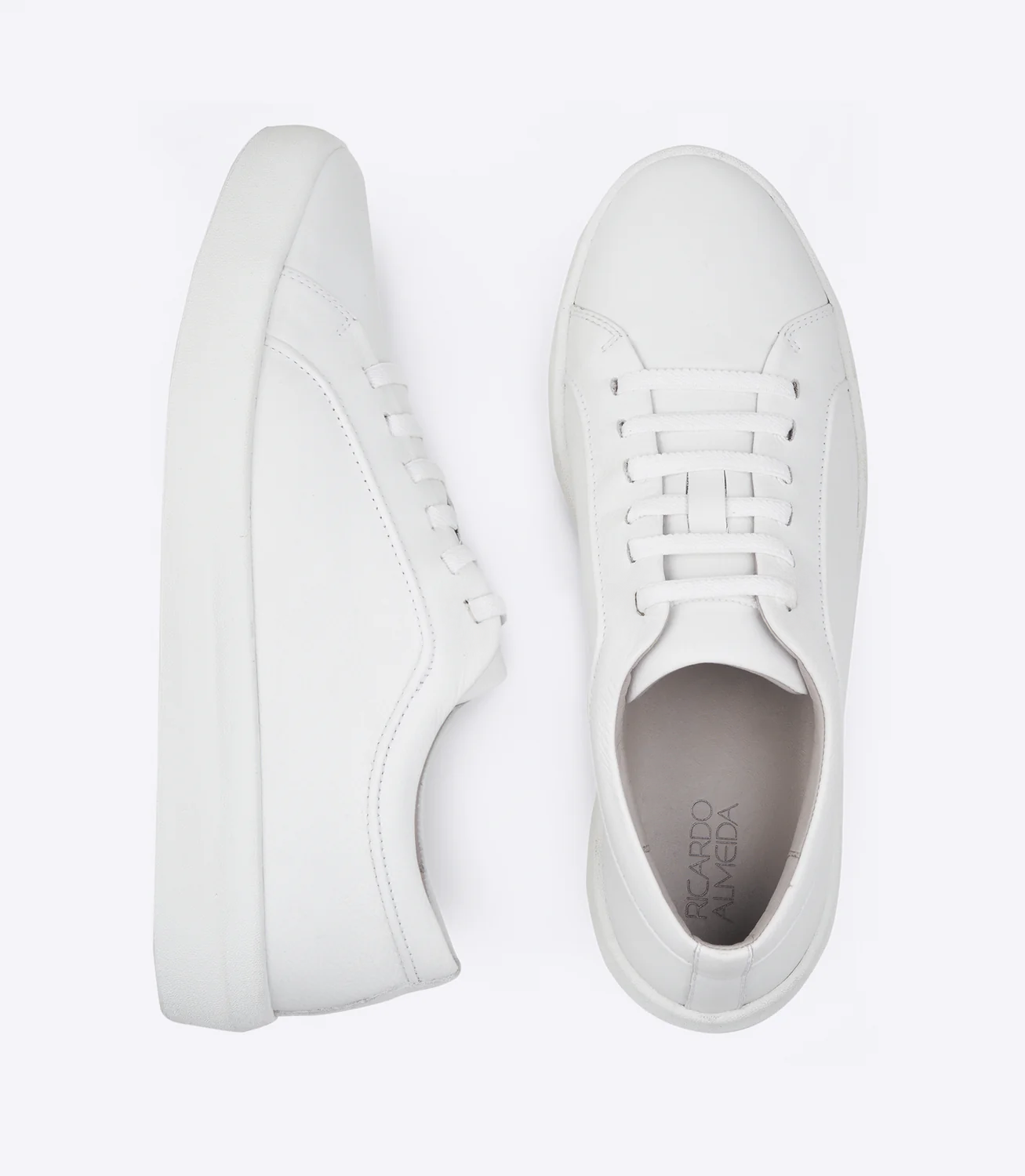 Tênis Flat Cadarço Elástico Couro Floater Branco – slide 5