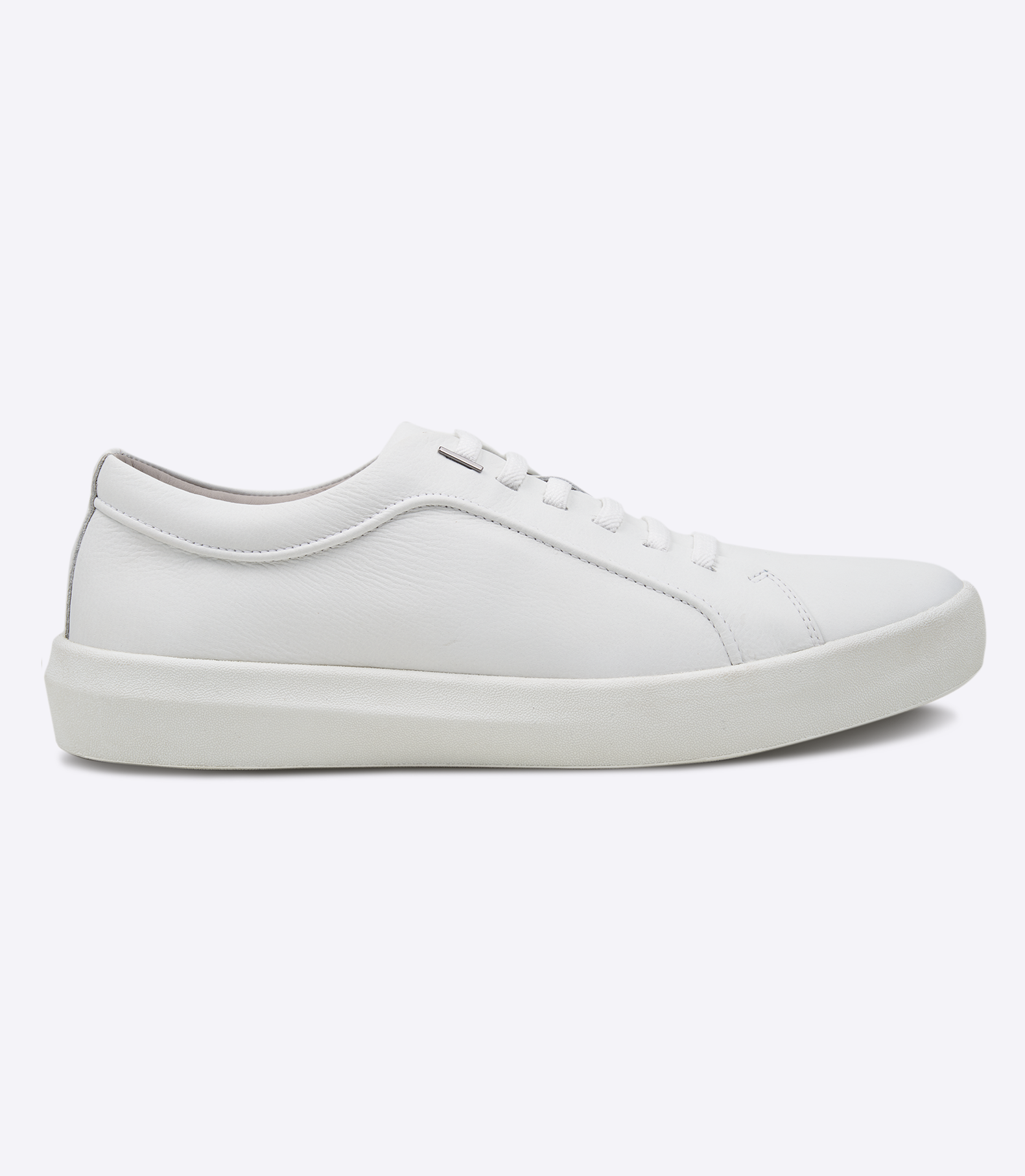 Tênis Flat Cadarço Elástico Couro Floater Branco
