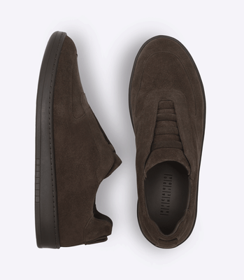 Tênis Slip-On Masculino em Camurça com Elástico Marrom thumbnail 4