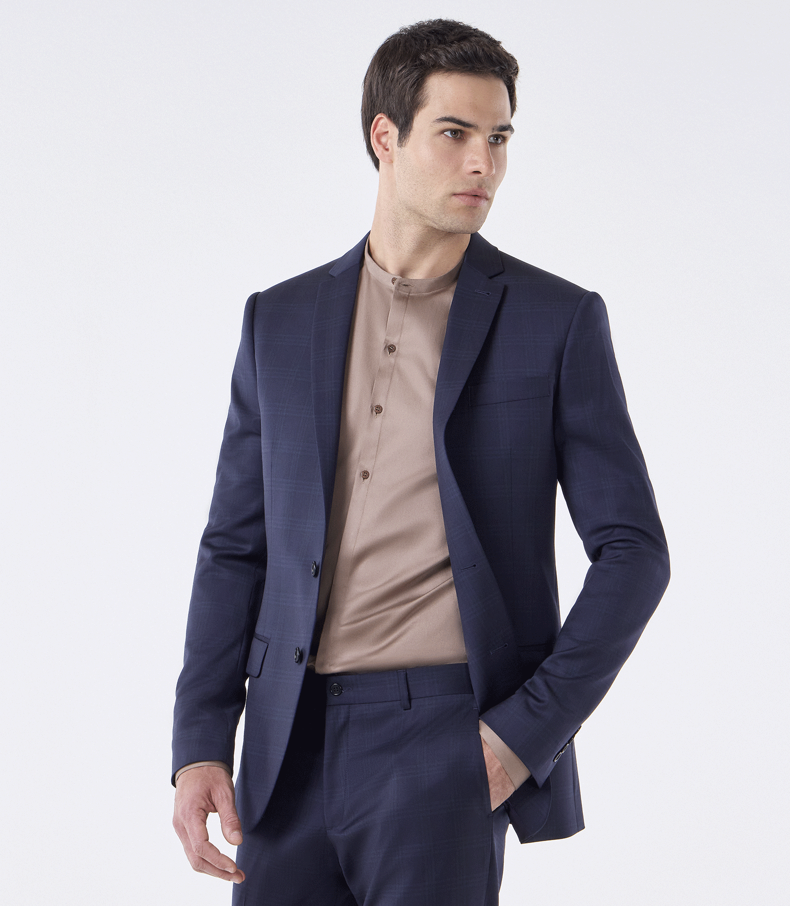 Costume Alfaiataria Xadrez Super 120s Azul