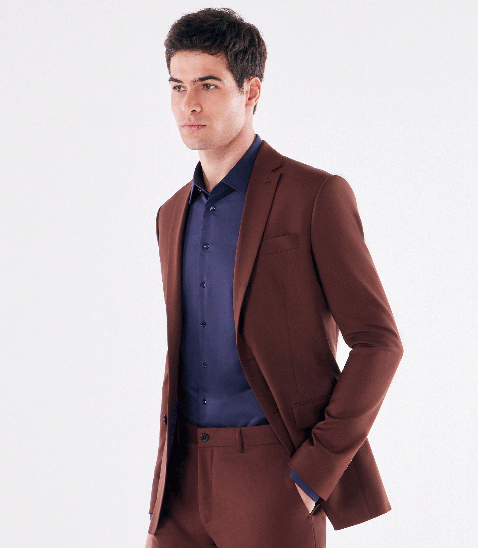 Costume Alfaiataria Liso Super 120s Marrom