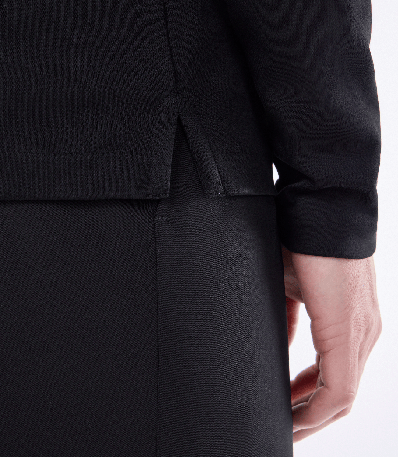 Camisa Polo Pima Zíper Manga Longa Preto – slide 4