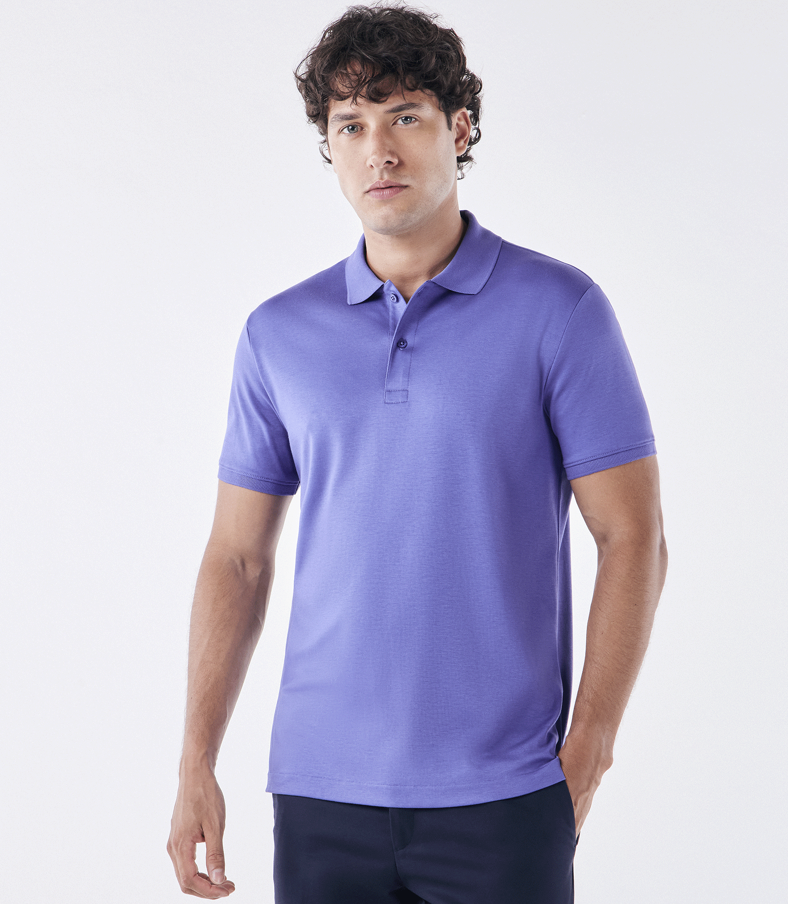 Polo Pima Clássica Roxo
