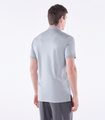 Camisa Polo Interloque 44/1 Manga Curta Cinza thumbnail 3