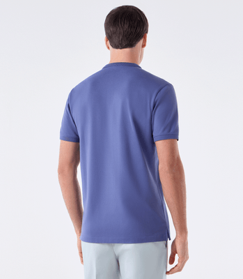 Polo Pima Zíper Gola Estreita Azul thumbnail 3