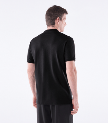 Camisa Polo Pima Zíper Gola Estreita Preto thumbnail 3