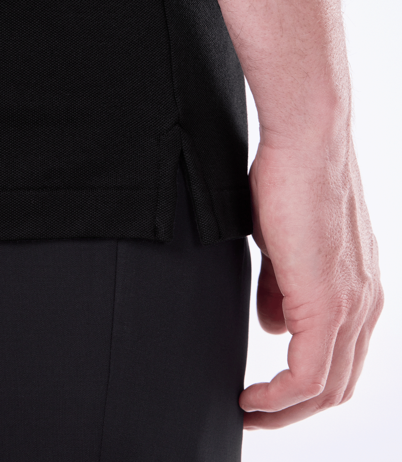 Camisa Polo Pima Zíper Gola Estreita Preto – slide 5