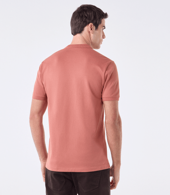 Polo Pima Zíper Gola Estreita Marrom thumbnail 3