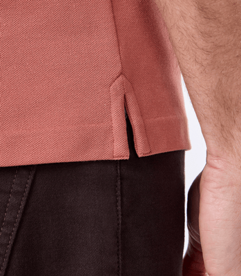 Polo Pima Zíper Gola Estreita Marrom thumbnail 4