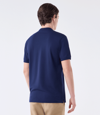 Polo Pima Zíper Gola Estreita Azul thumbnail 3