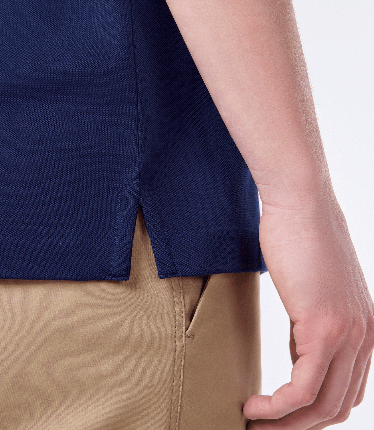 Polo Pima Zíper Gola Estreita Azul – slide 5