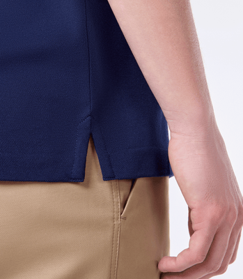 Polo Pima Zíper Gola Estreita Azul thumbnail 5