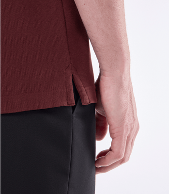 Camisa Polo Pima Zíper Gola Estreita Marrom thumbnail 5