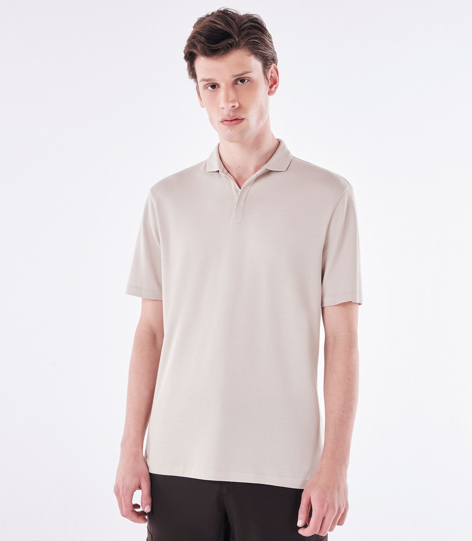 Polo Pima Gola Italiana Bege